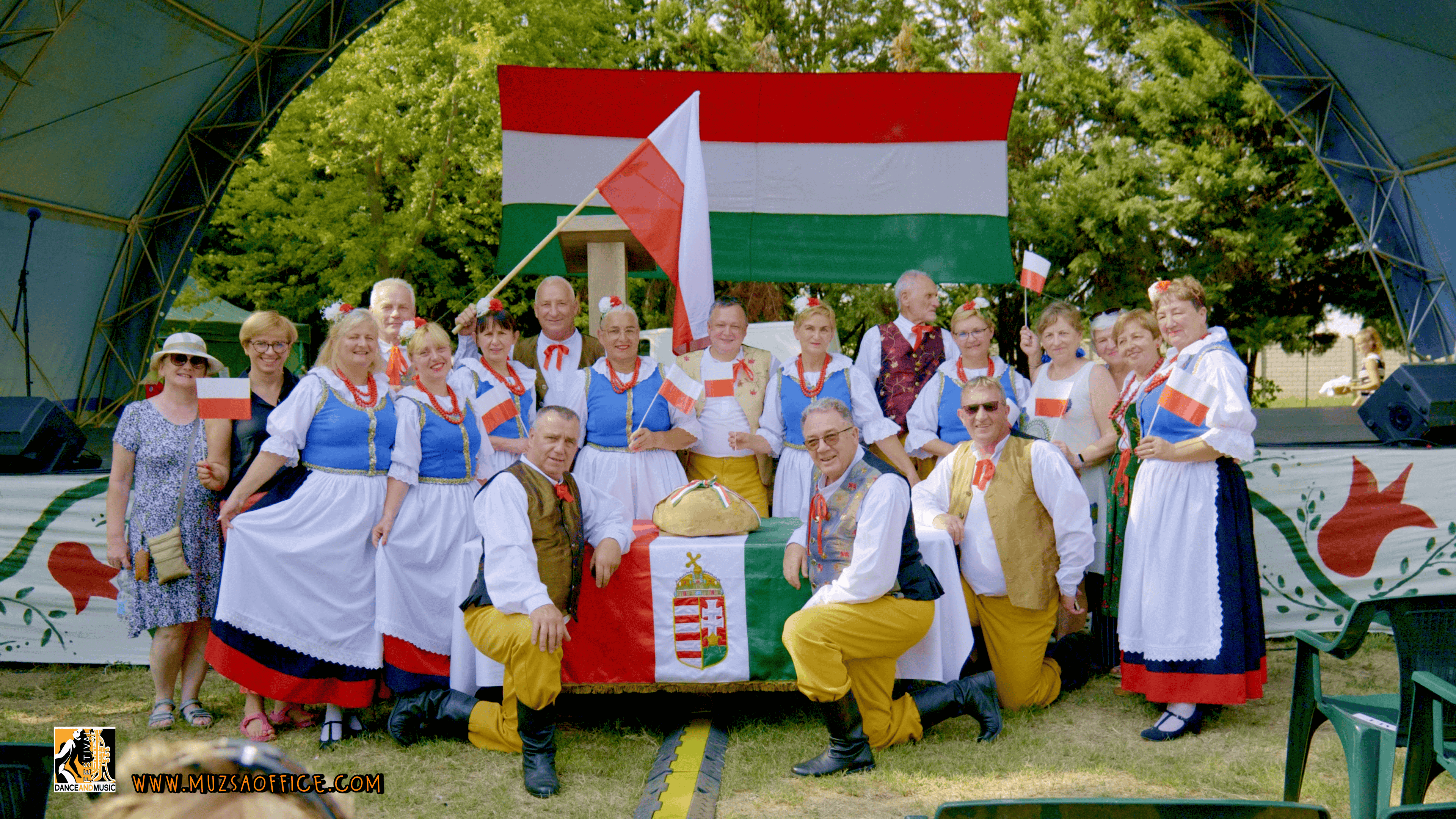 A marching band parading through the streets of Kecskemet.
