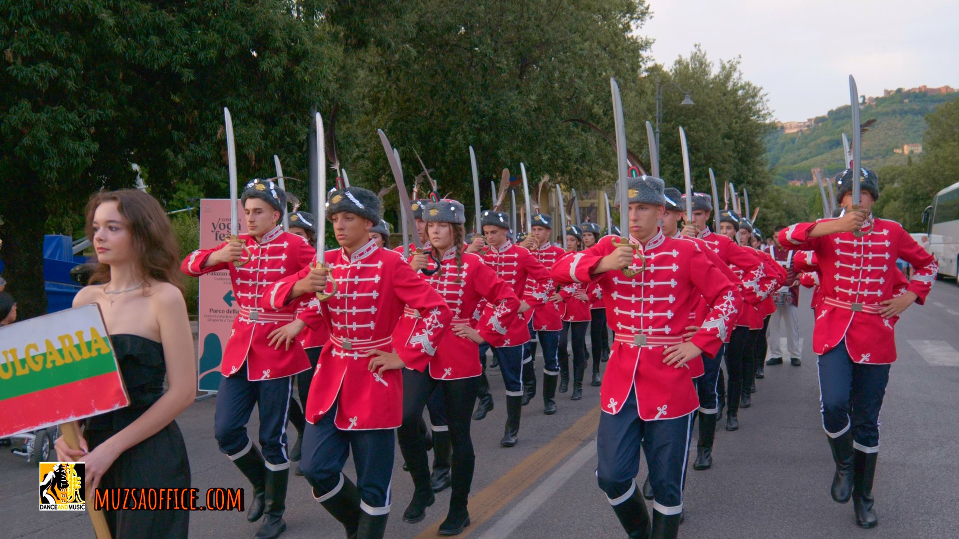 Musicians playing at the Montecatini festival.